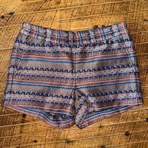 J Crew brocade striped elastic waist 00 preppy shorts